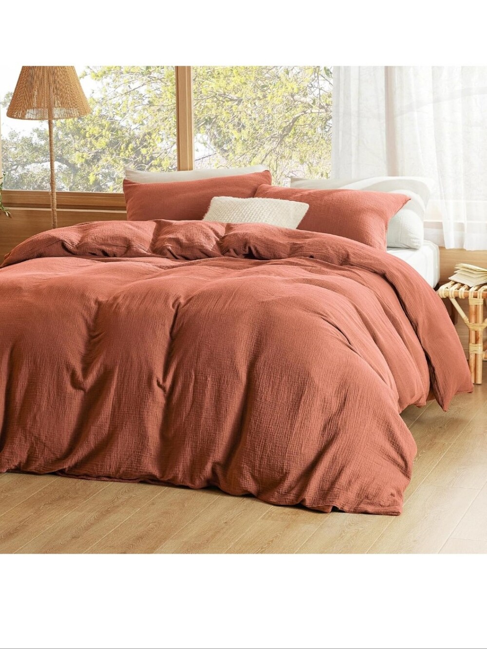 Bedsure 100% Muslin Cotton Duvet Cover King Size - Ultra-Soft Gauze Duvet Cover - Picture 2 of 8